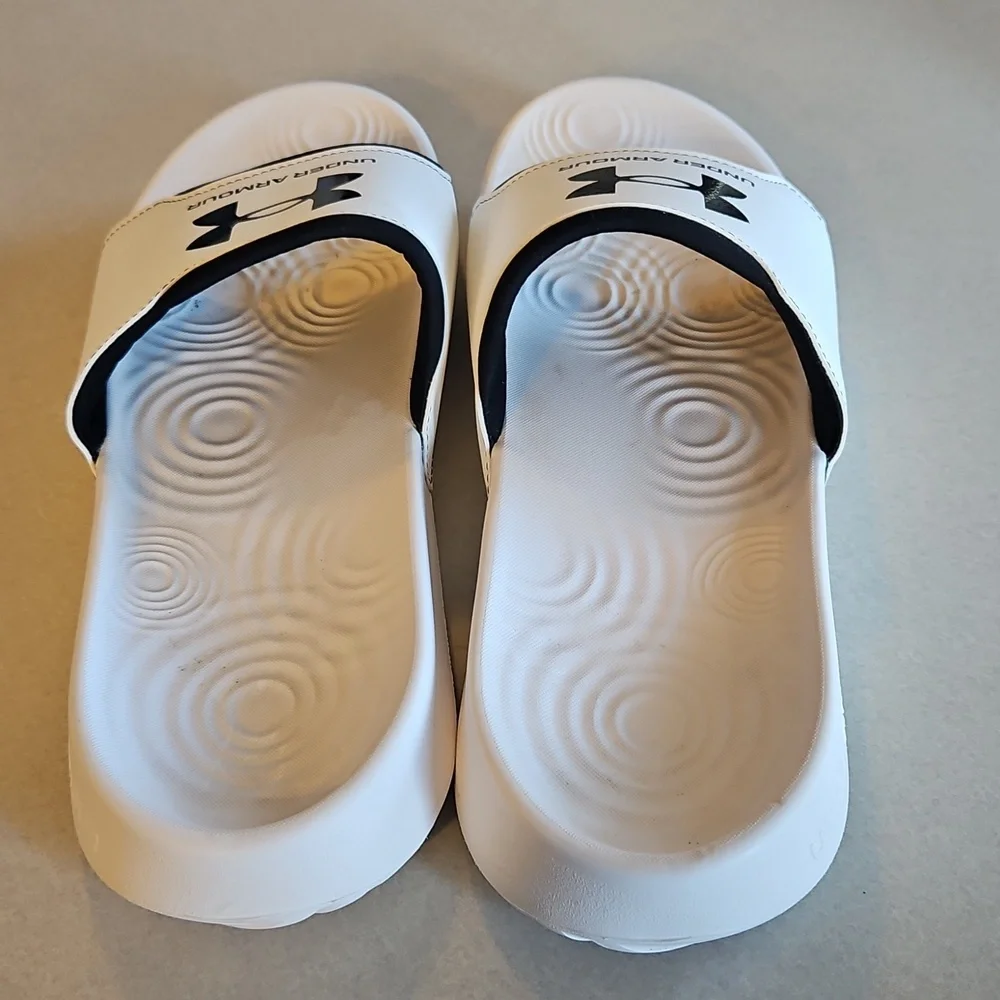 White Under Armour Slides